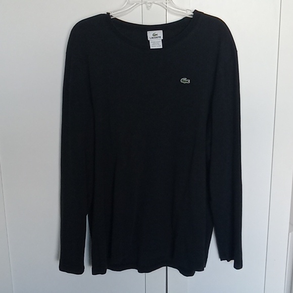 Lacoste Long Sleeve Shirt Size 7 (XXL) black EUC - Picture 4 of 4